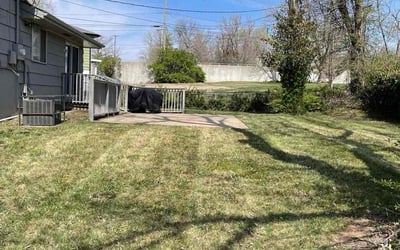 Photo of Stephanie F.'s yard after getting landscaping in Dearborn, MO