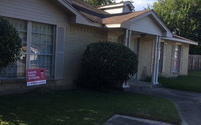 Photo of Michelle B.'s yard after getting landscaping in Hankamer, TX