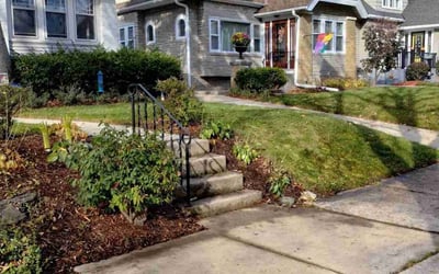 Photo of Megan K.'s yard after getting landscaping in Slinger, WI