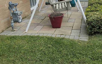 Photo of Aaron L.'s yard after getting landscaping in Muskego, WI