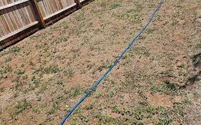 Photo of Garrett M.'s yard after getting landscaping in Pleasanton, TX
