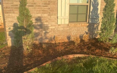 Photo of Jordan W.'s yard after getting landscaping in Stroud, OK