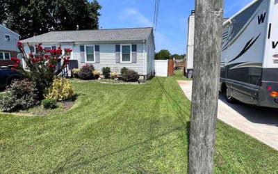 Photo of Christopher B.'s yard after getting lawn care in Smithfield, VA