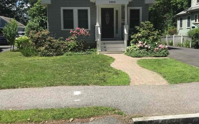 Photo of Ginny P.'s yard after getting lawn care in Newton, MA