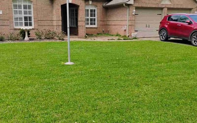 Photo of Theresa M.'s yard after getting lawn care in Crosby, TX