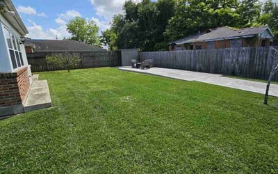Photo of Jordan C.'s yard after getting lawn care in Thibodaux, LA