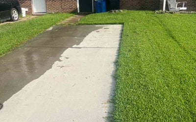 Photo of Stephanie D.'s yard after getting lawn care in Smithfield, VA