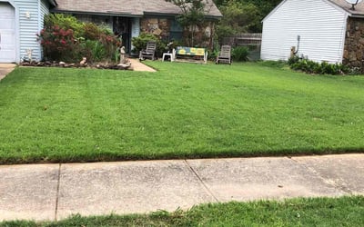 Photo of Lindsey M.'s yard after getting lawn care in Marion, AR