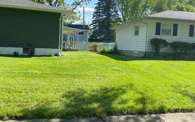 Photo of Amber M.'s yard after getting lawn care in Merrillville, IN