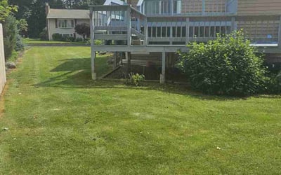 Photo of Devin P.'s yard after getting lawn care in Westborough, MA