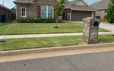 Photo of M H.'s yard after getting lawn care in Yukon, OK