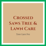 Crossed Saws Tree &amp; Lawn Care Logo