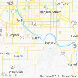 LawnStarter service area around Bixby OK