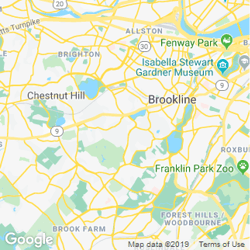 LawnStarter service area around Brookline, MA
