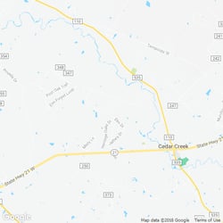 LawnStarter service area around Cedar Creek TX