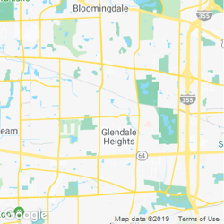 LawnStarter service area around Glendale Heights, IL