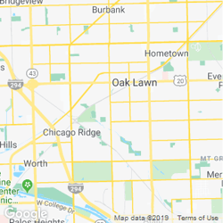 LawnStarter service area around Oak Lawn, IL